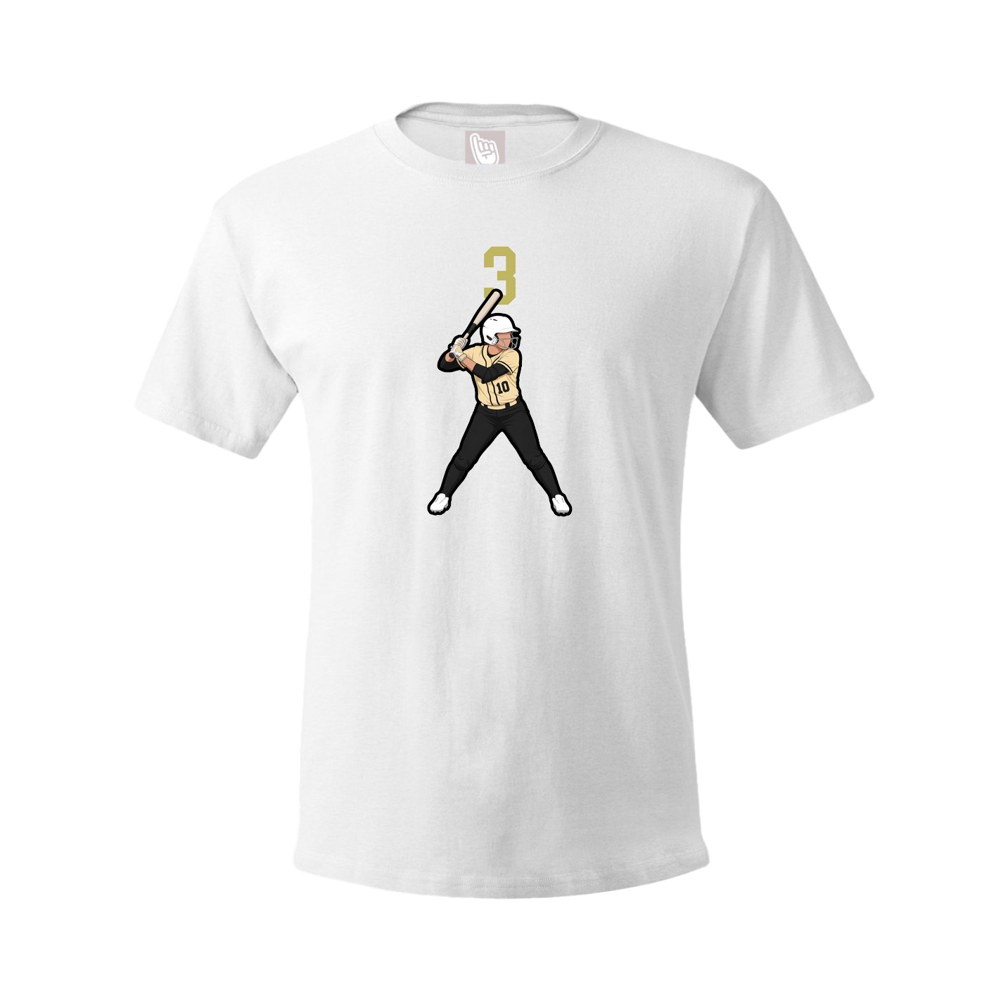 Youth Tee — Number Top in White