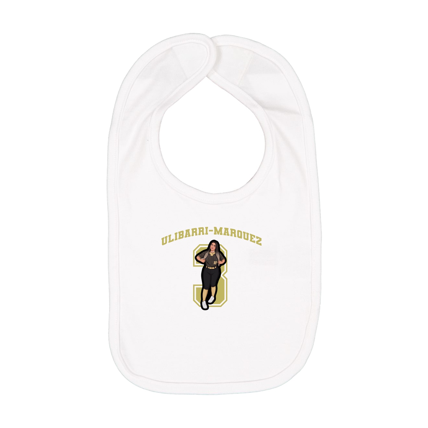 Infant Bib — Number in White