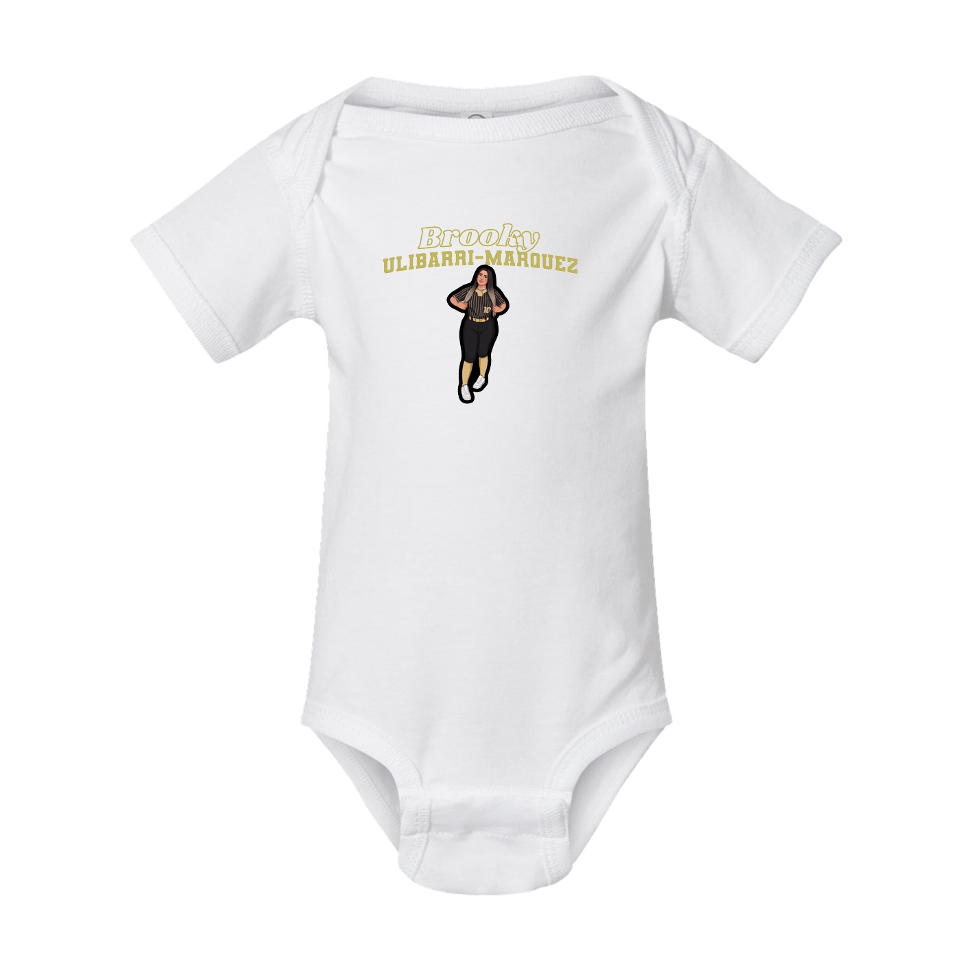 Baby Onesie — Name Arch in White