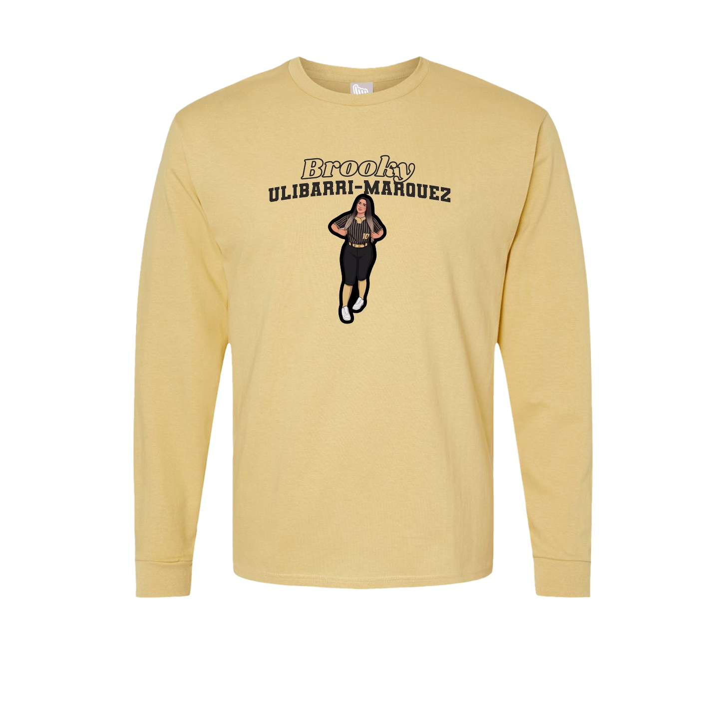 Long Sleeve Tee — Name Arch in Vegas Gold
