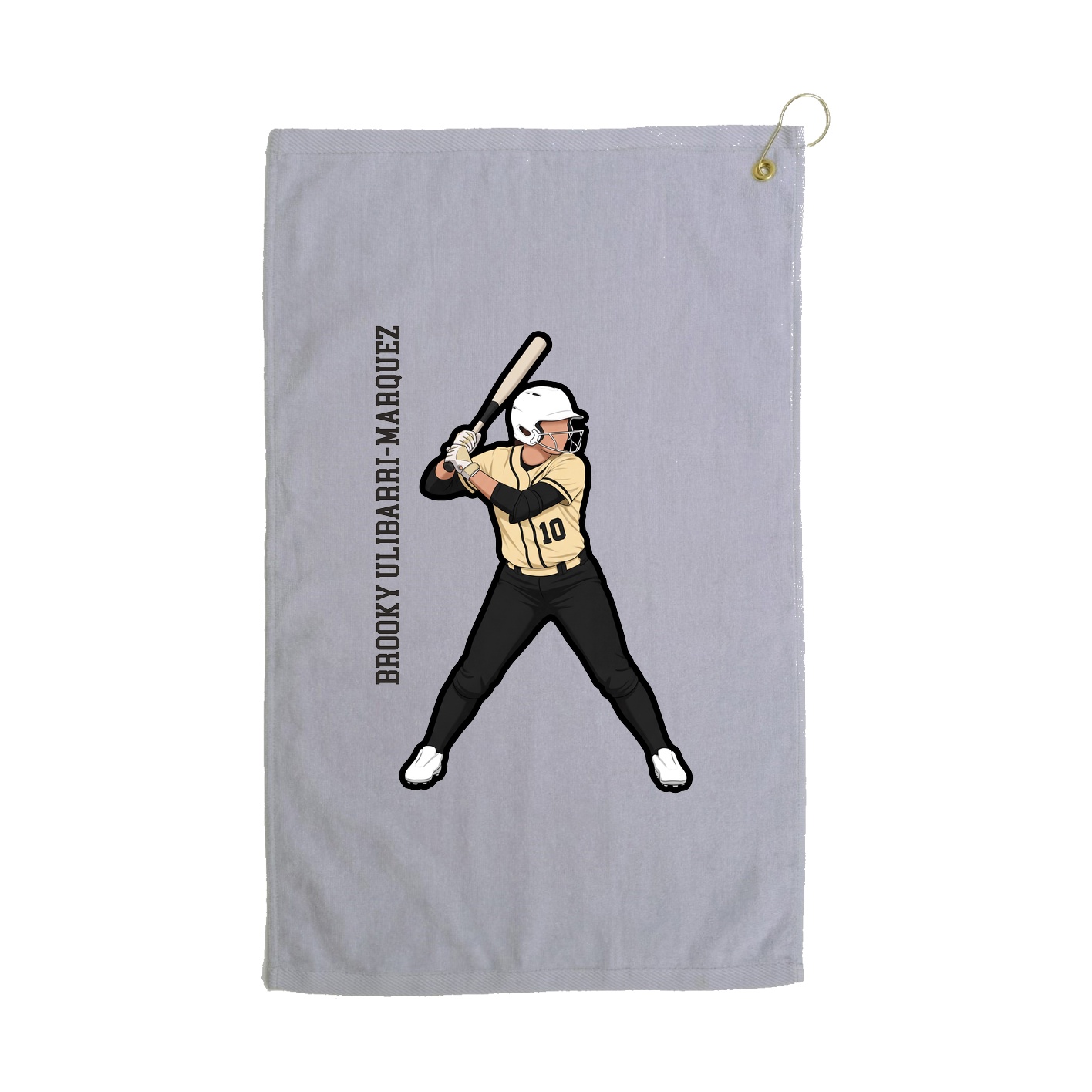 Golf Towel — Name Vertical in Grey