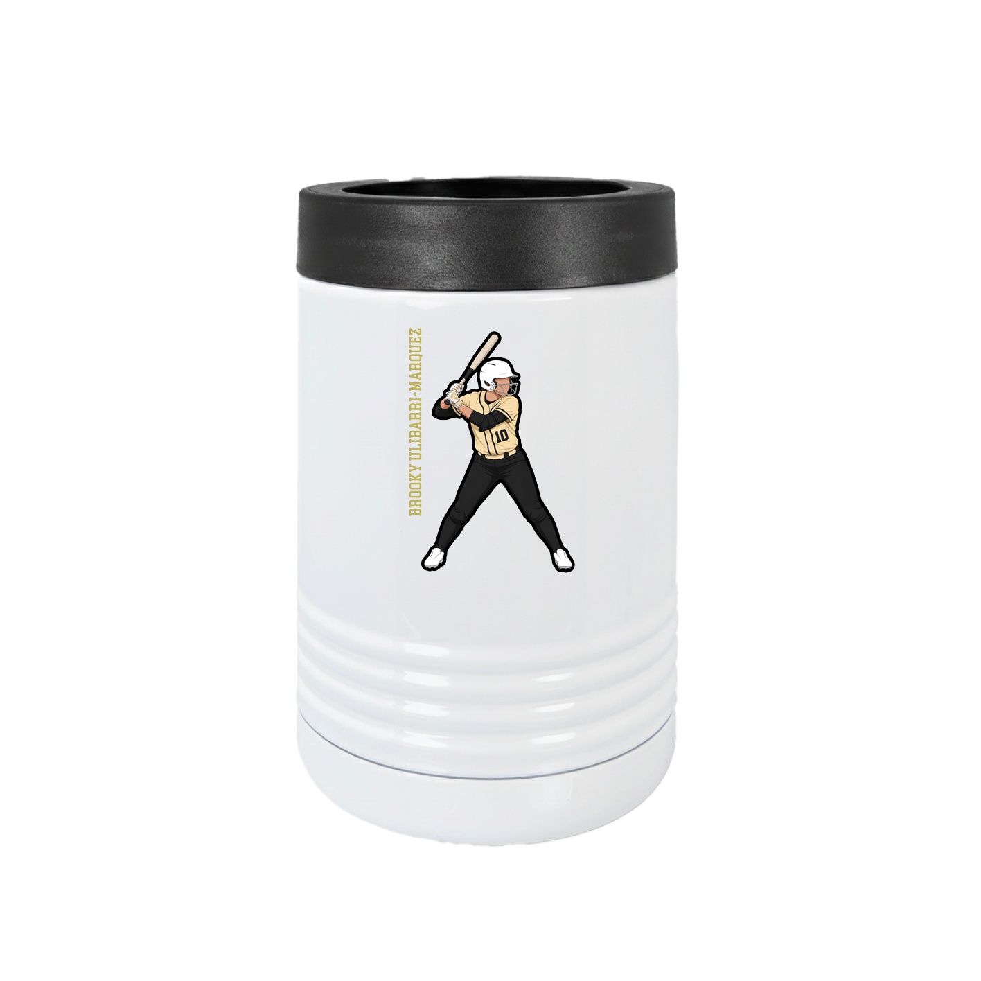 Beverage Holder — Name Vertical in White