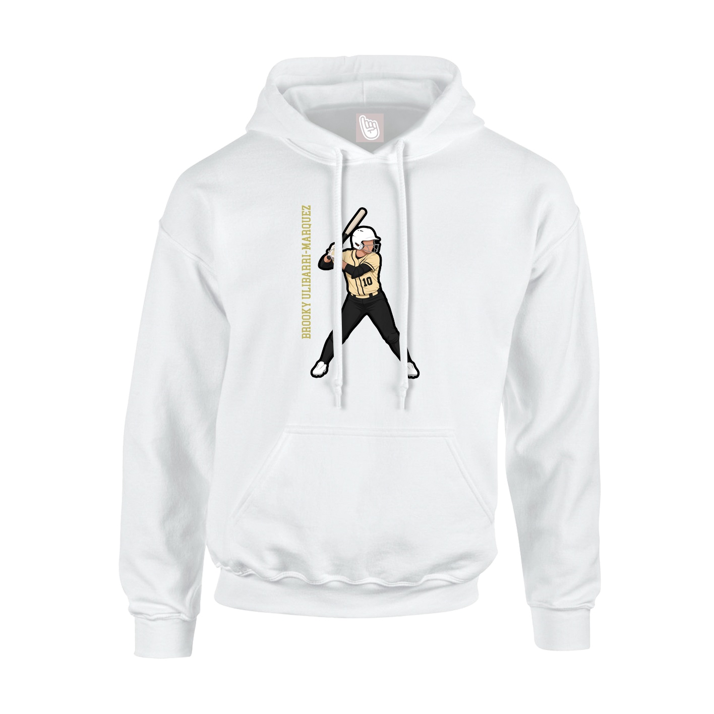 Hoodie — Name Vertical in White