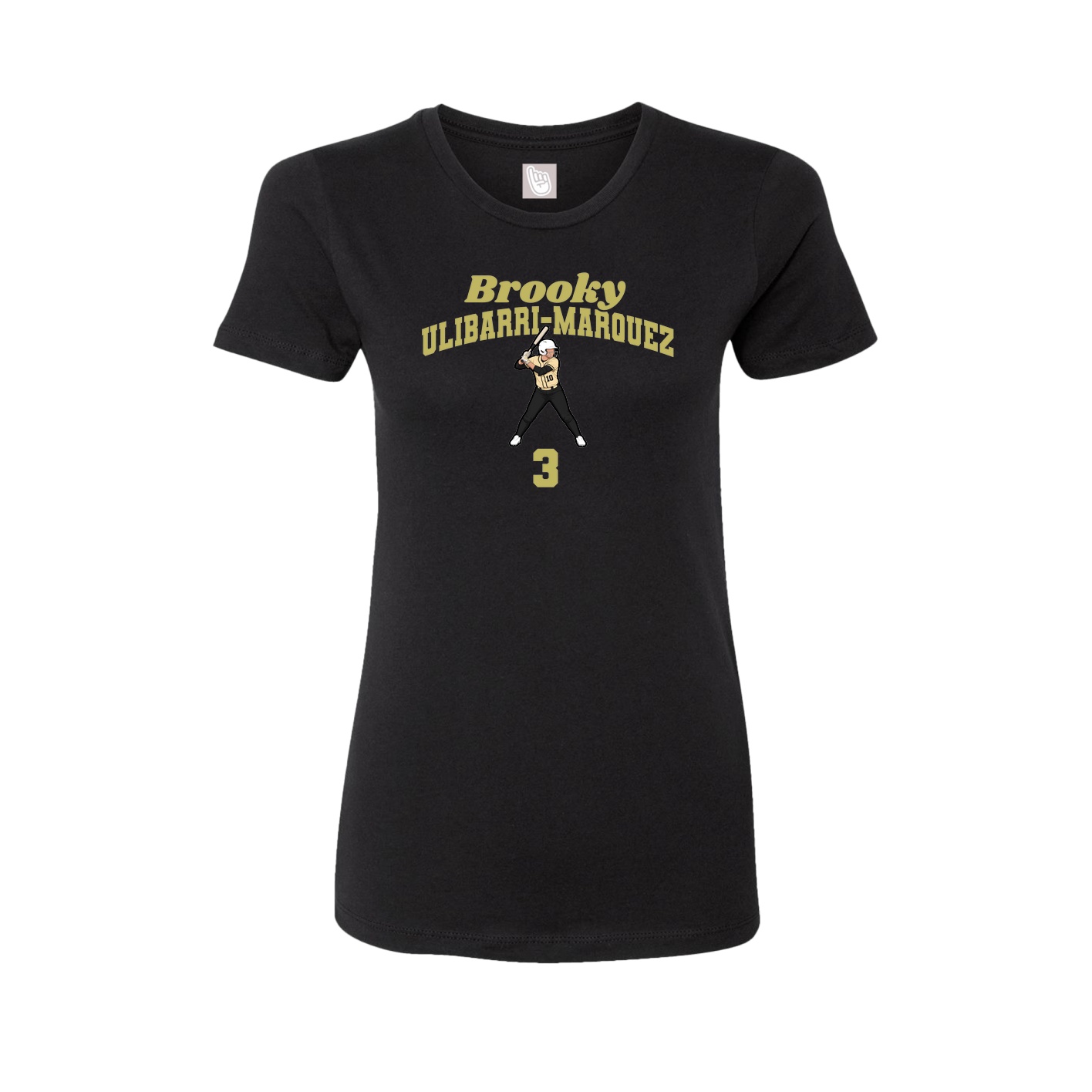 Fitted Women's Tee — Signature Arch in Black