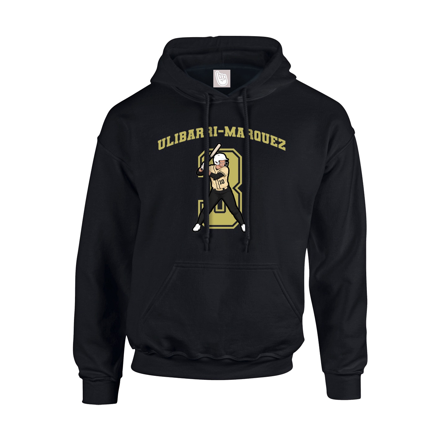 Youth Hoodie — Number in Black