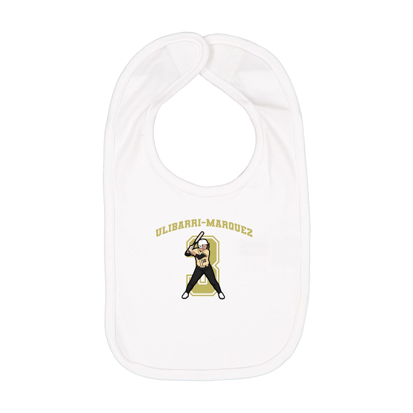 Infant Bib — Number in White