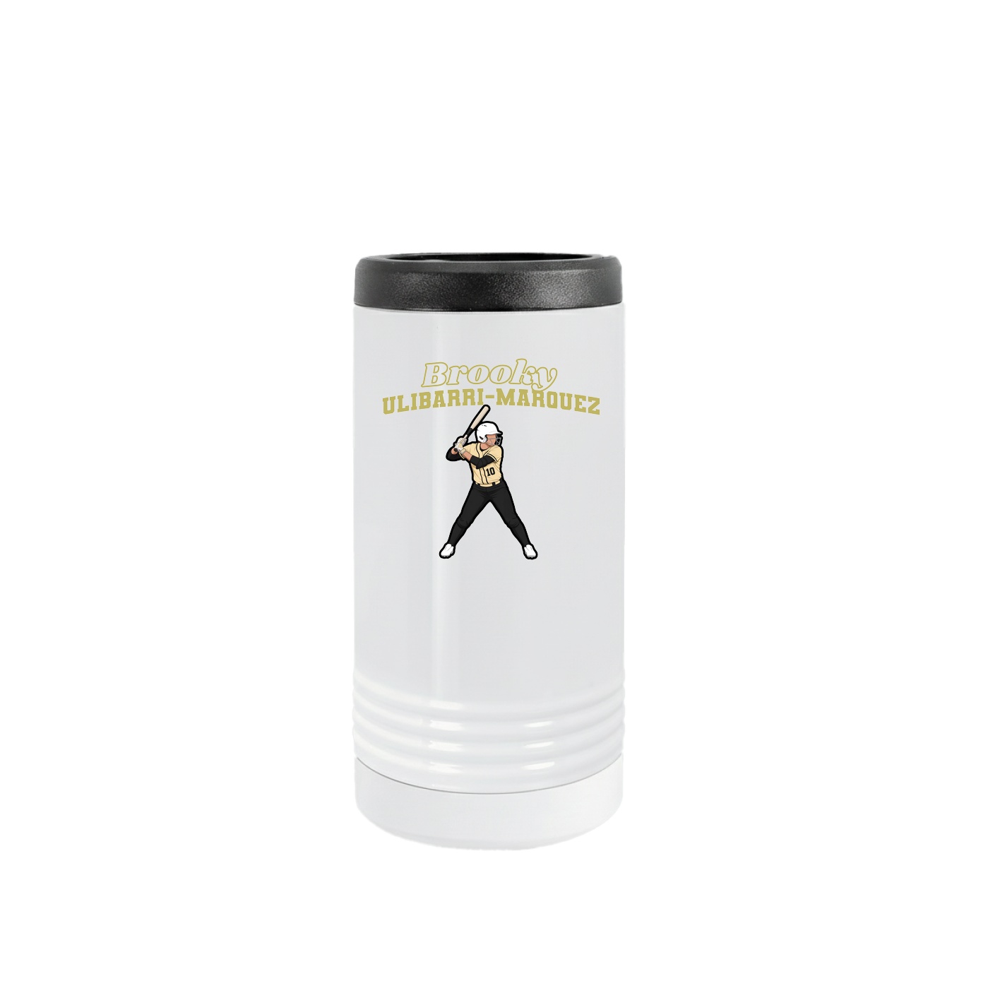 Slim Beverage Holder — Name Arch in White