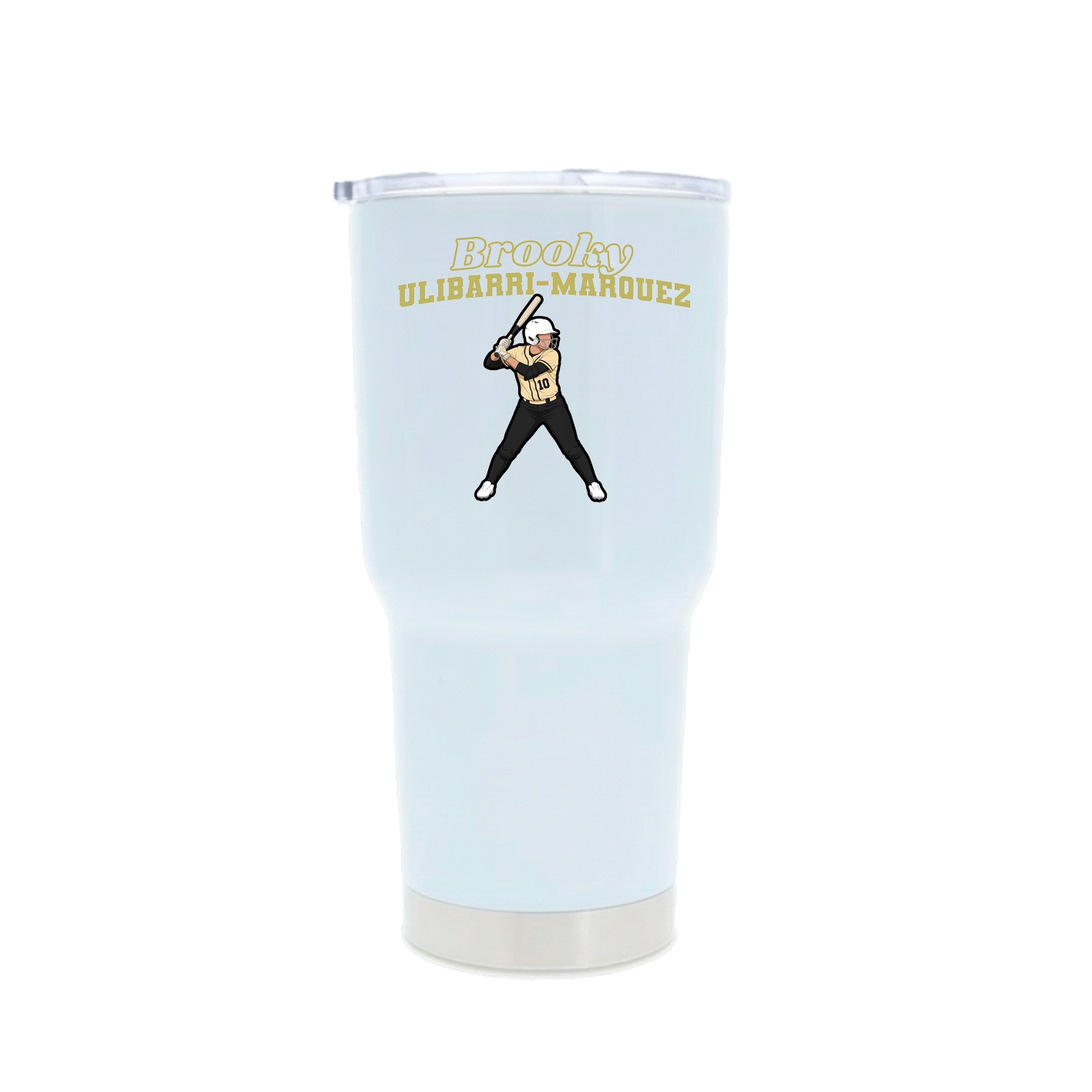 30oz Stainless Steel Tumbler — Name Arch in White