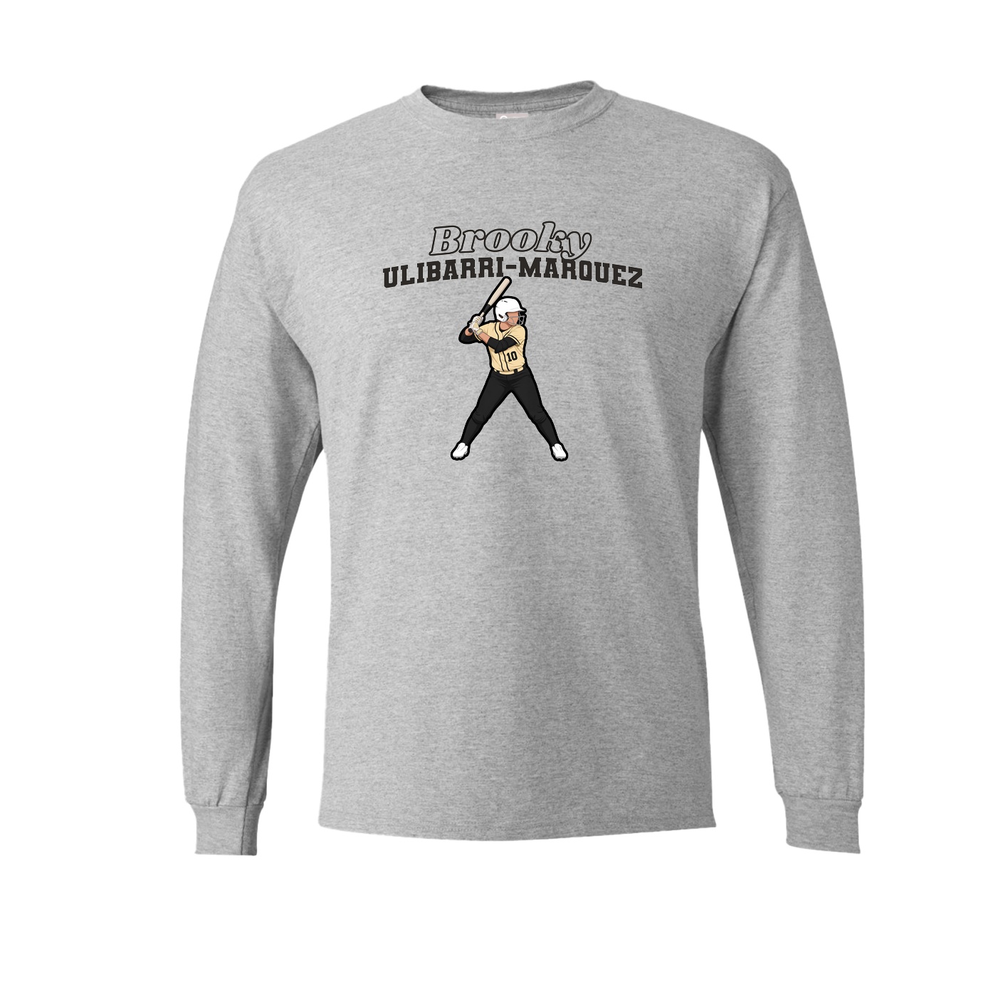 Long Sleeve Tee — Name Arch in Grey