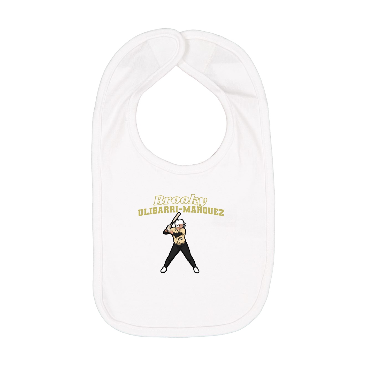Infant Bib — Name Arch in White
