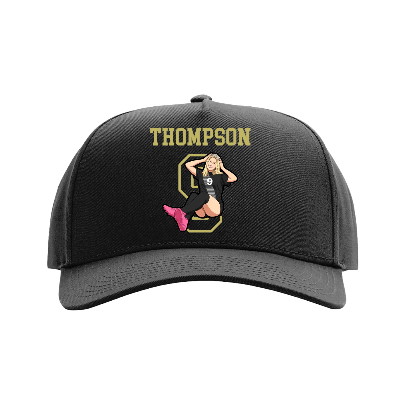 Full Fabric Five-Panel Champ Cap — Shirsey in Black