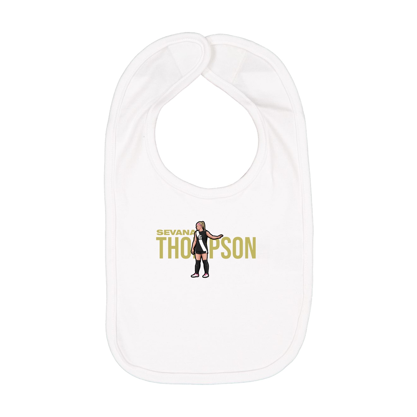 Infant Bib — Player Name in White