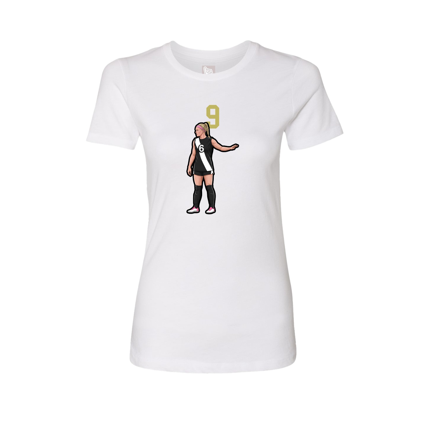 Fitted Women's Tee — Number Top in White
