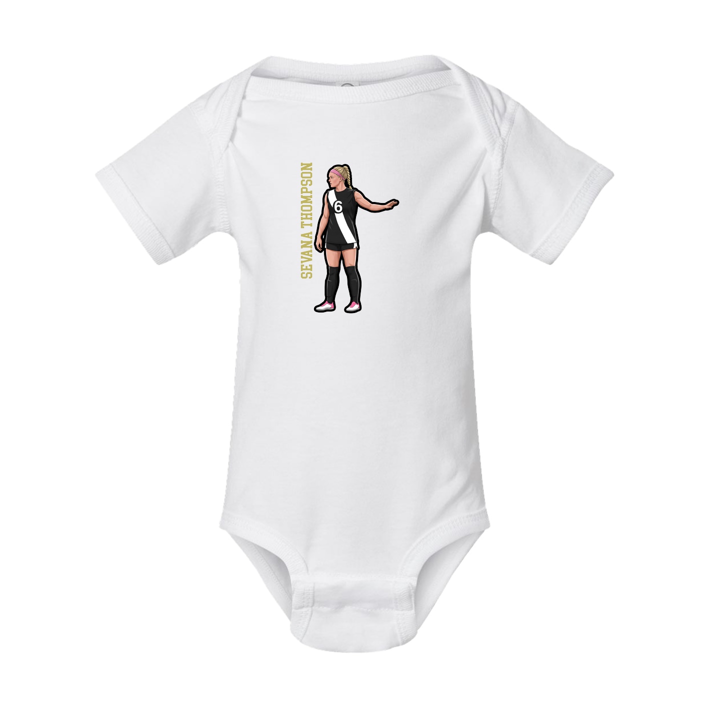 Baby Onesie — Name Vertical in White