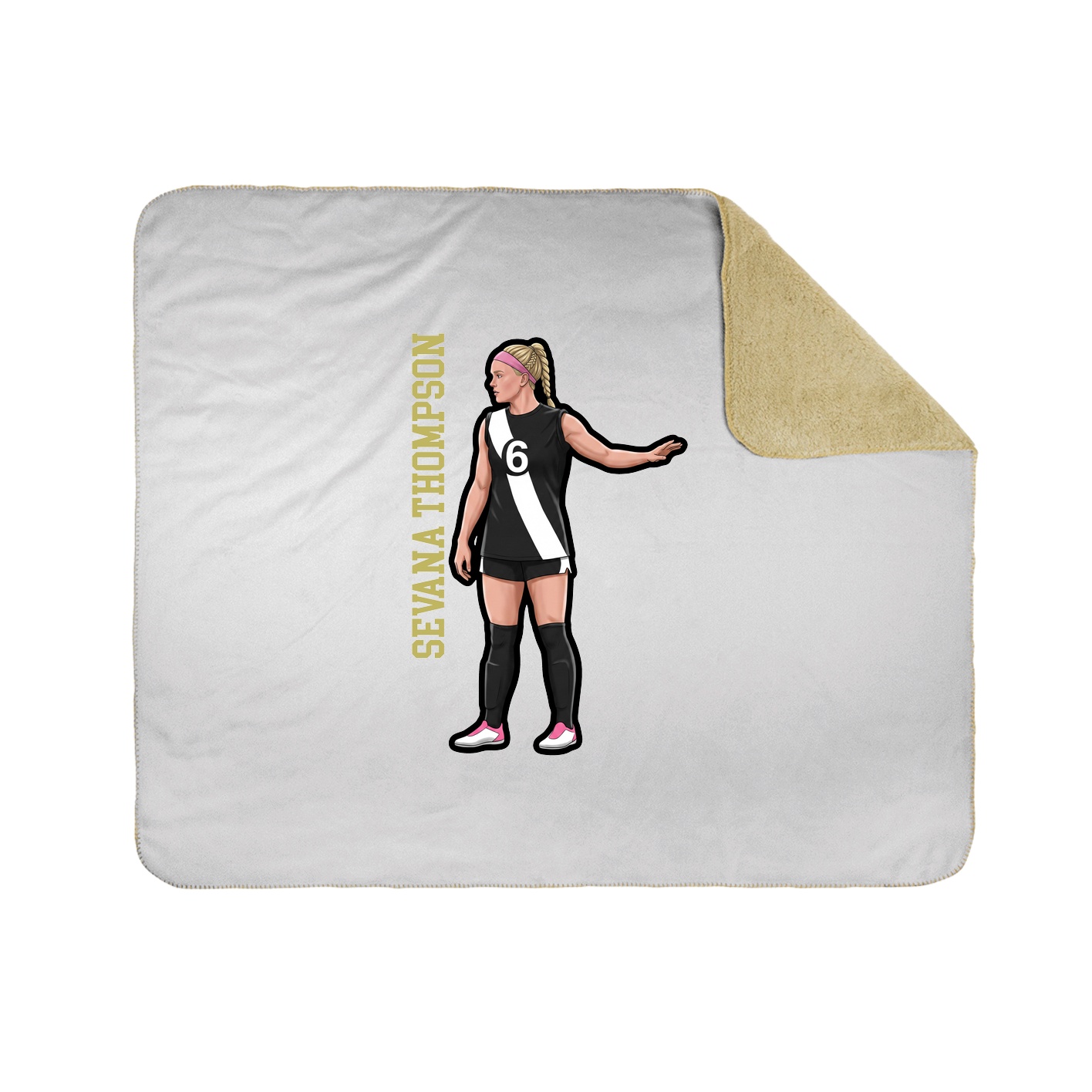 Throw Blanket — Name Vertical in White
