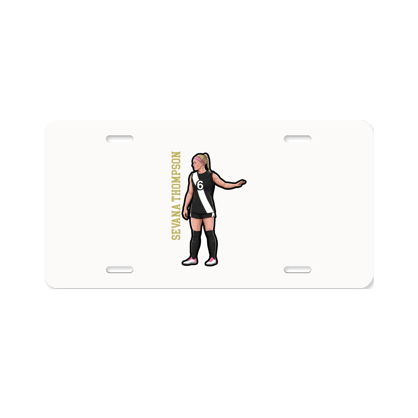 License Plate — Name Vertical in Classic