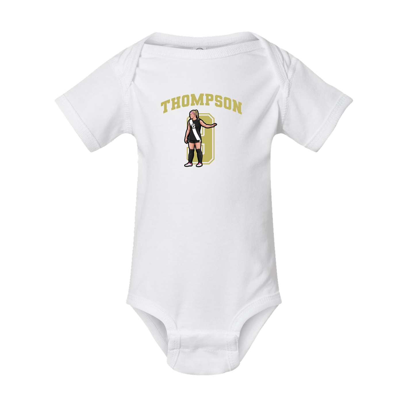 Baby Onesie — Number in White