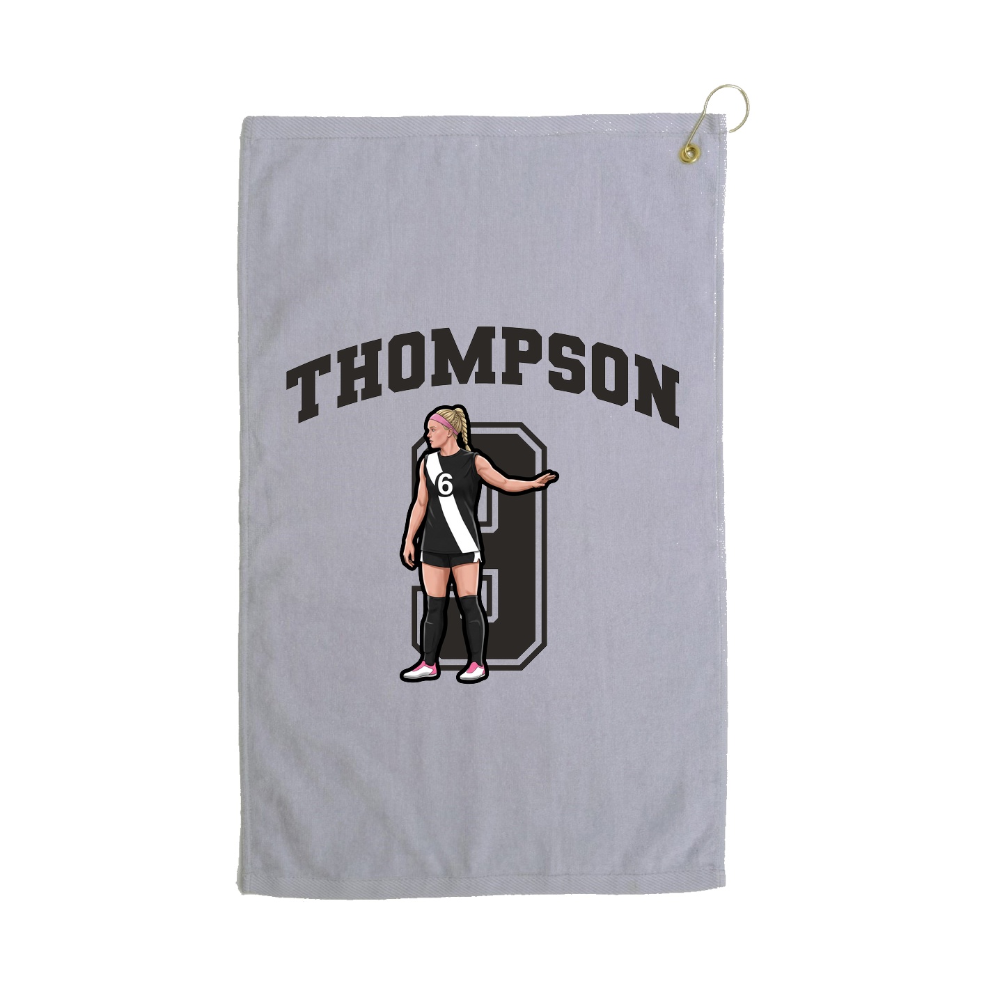 Golf Towel — Number in Grey