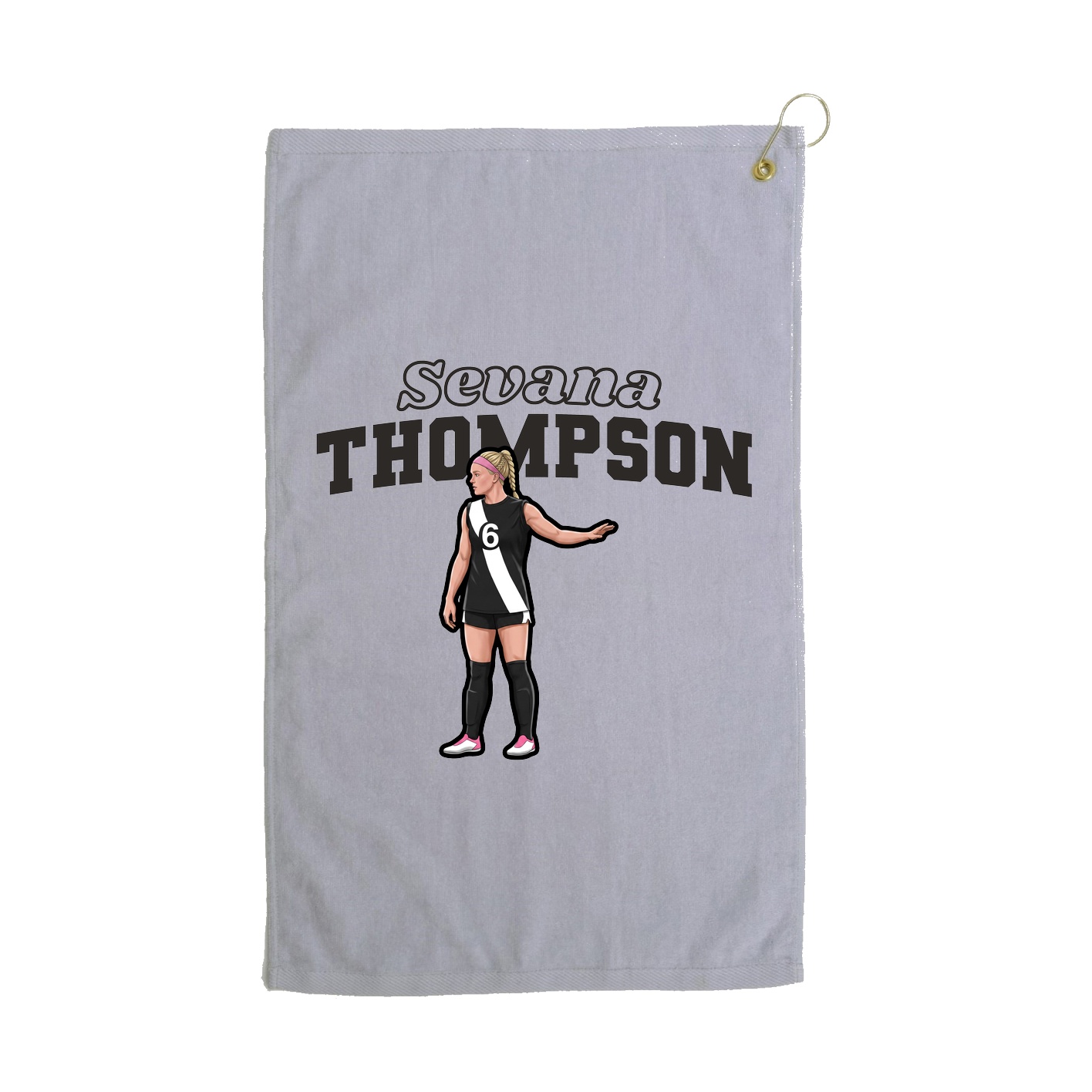 Golf Towel — Name Arch in Grey