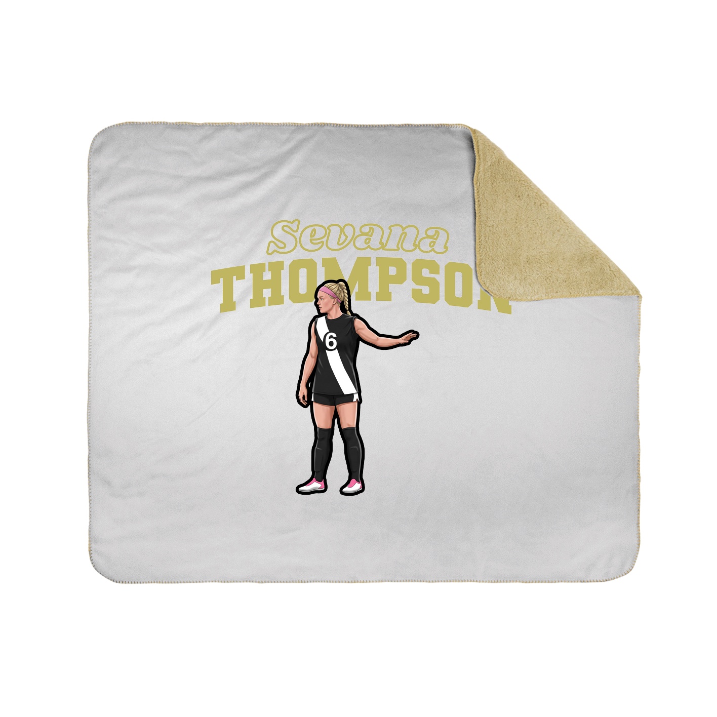 Throw Blanket — Name Arch in White