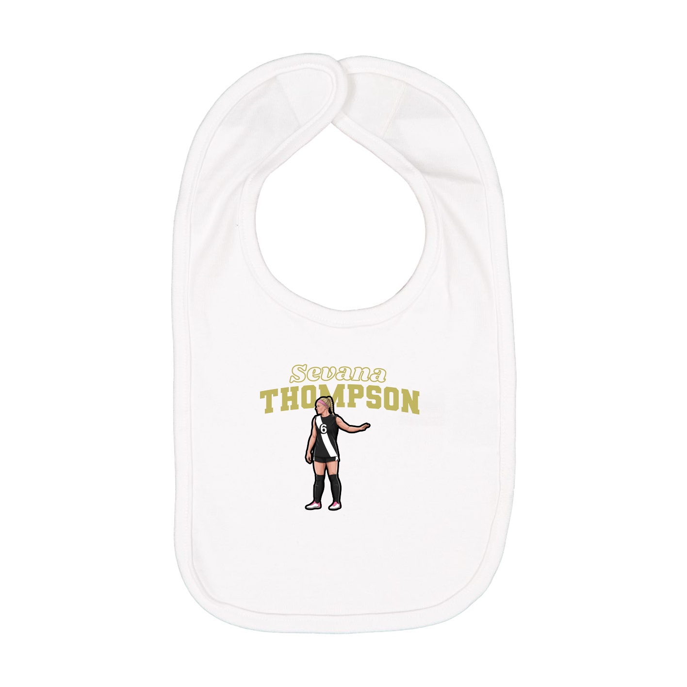 Infant Bib — Name Arch in White