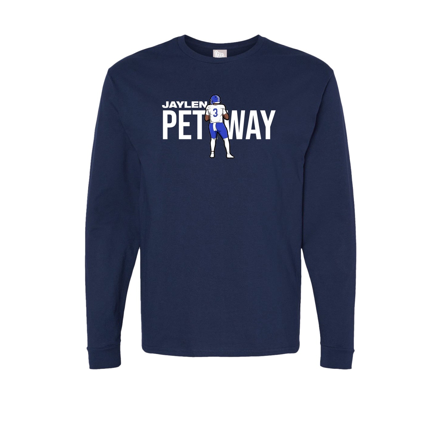 Long Sleeve Tee — Player Name in Navy