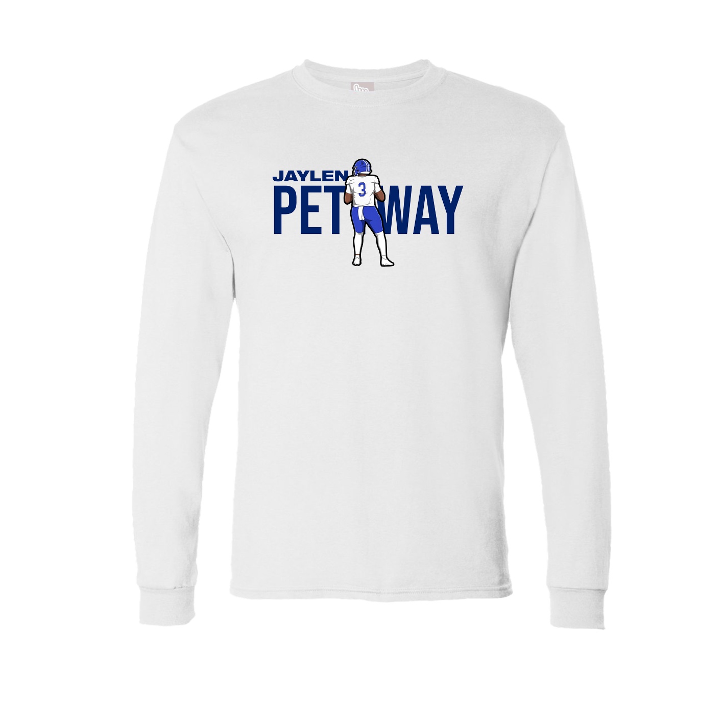 Long Sleeve Tee — Player Name in White