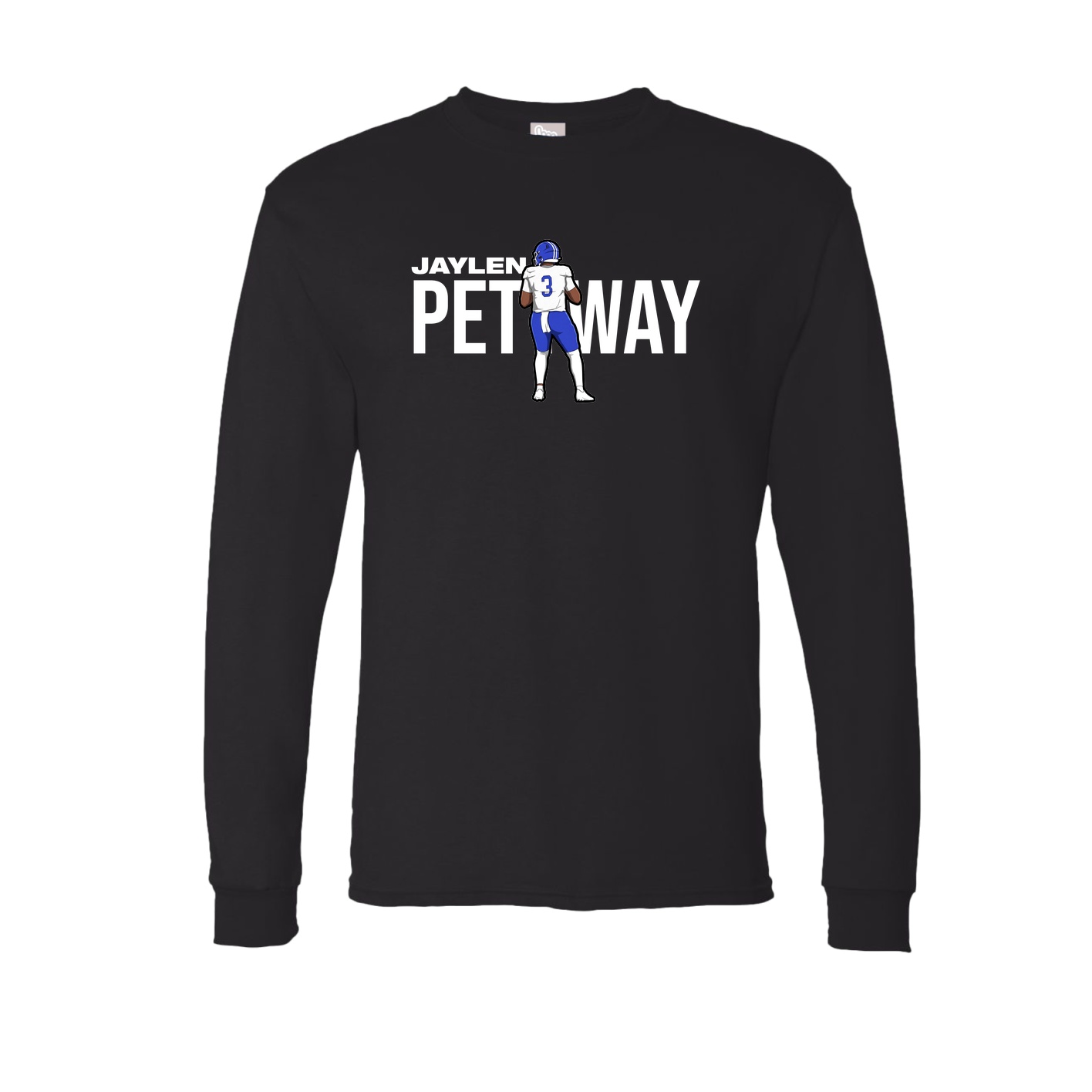 Long Sleeve Tee — Player Name in Black