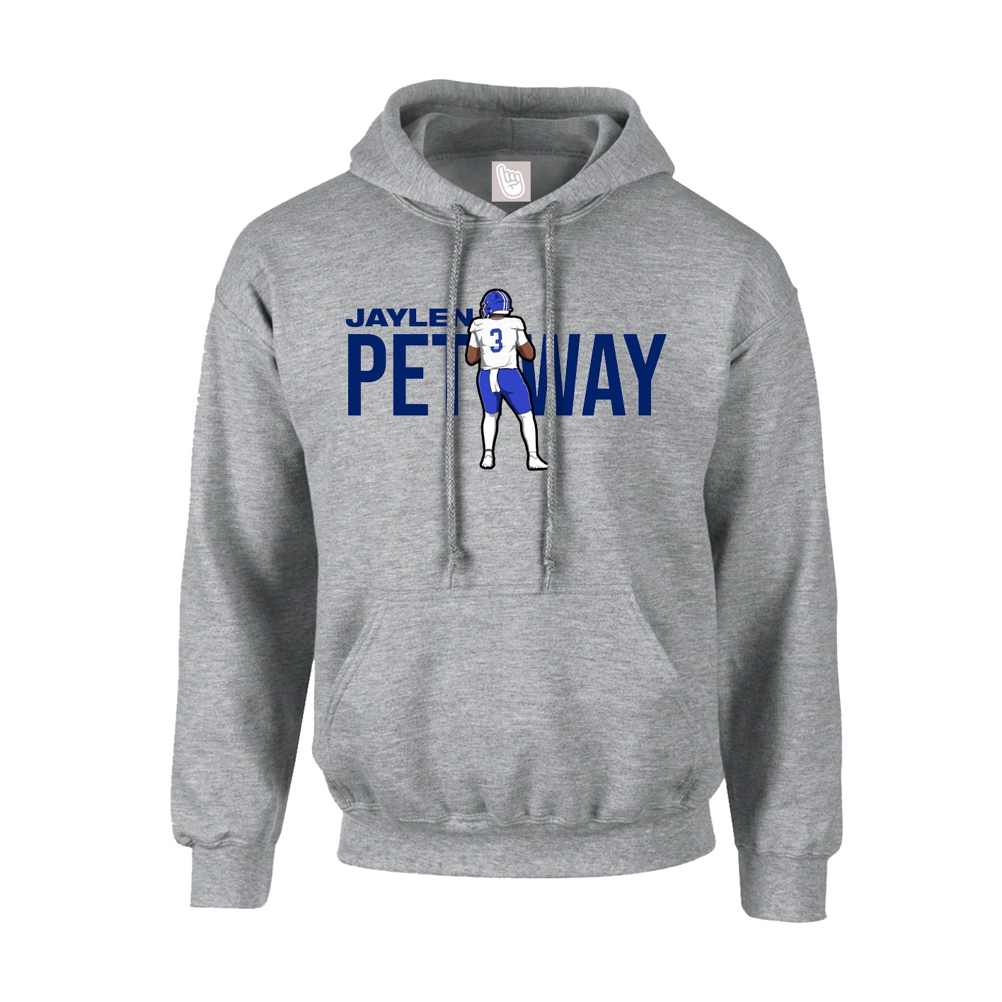 Youth Hoodie — Player Name in Grey
