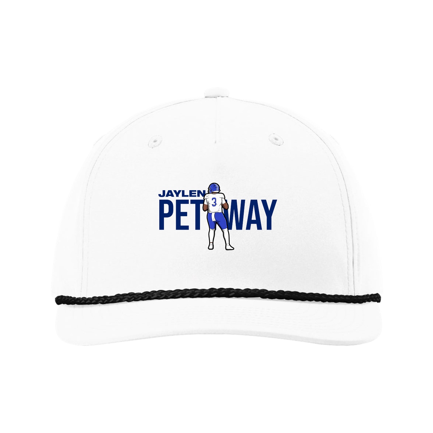 Five-Panel Classic Rope Cap — Player Name in White