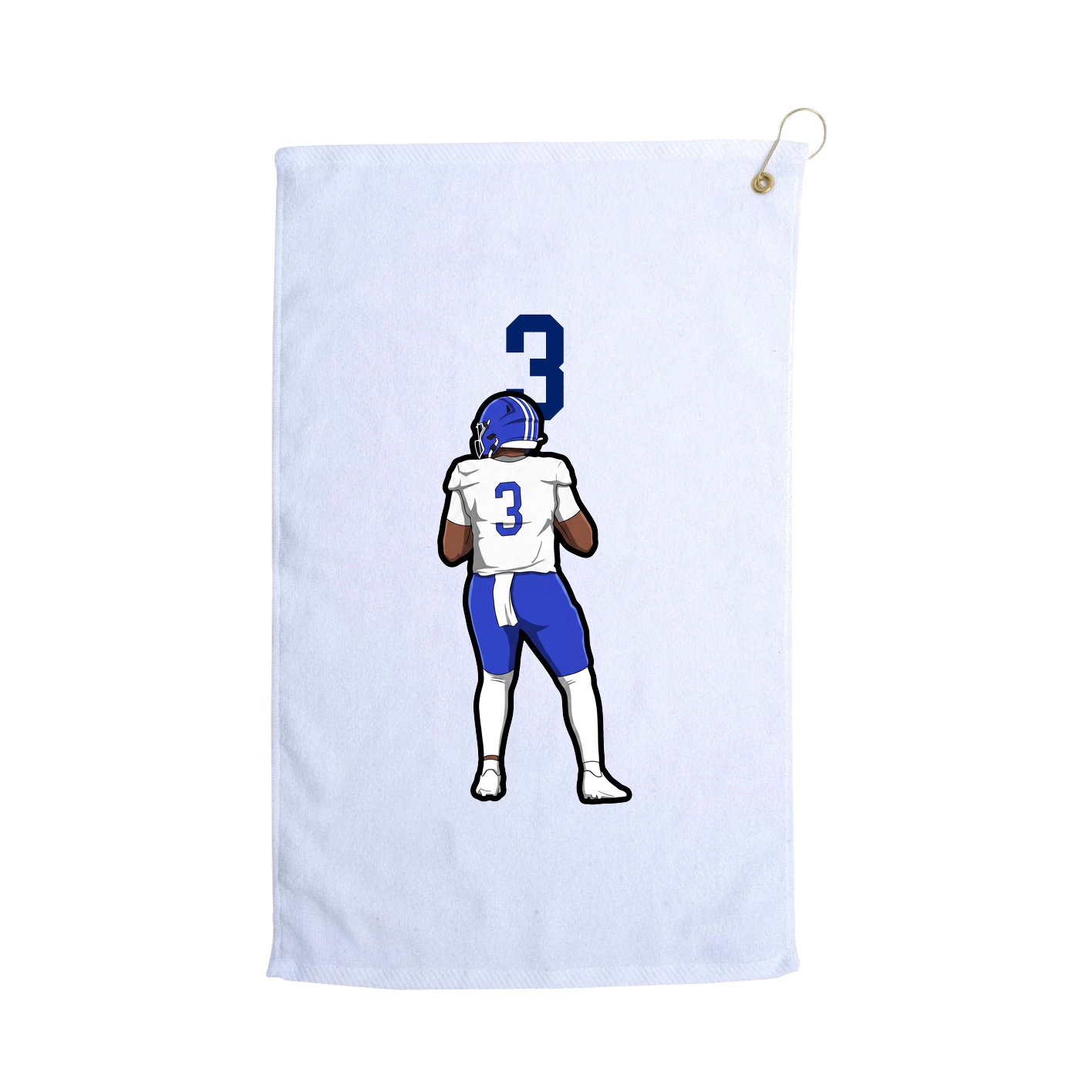 Golf Towel — Number Top in White