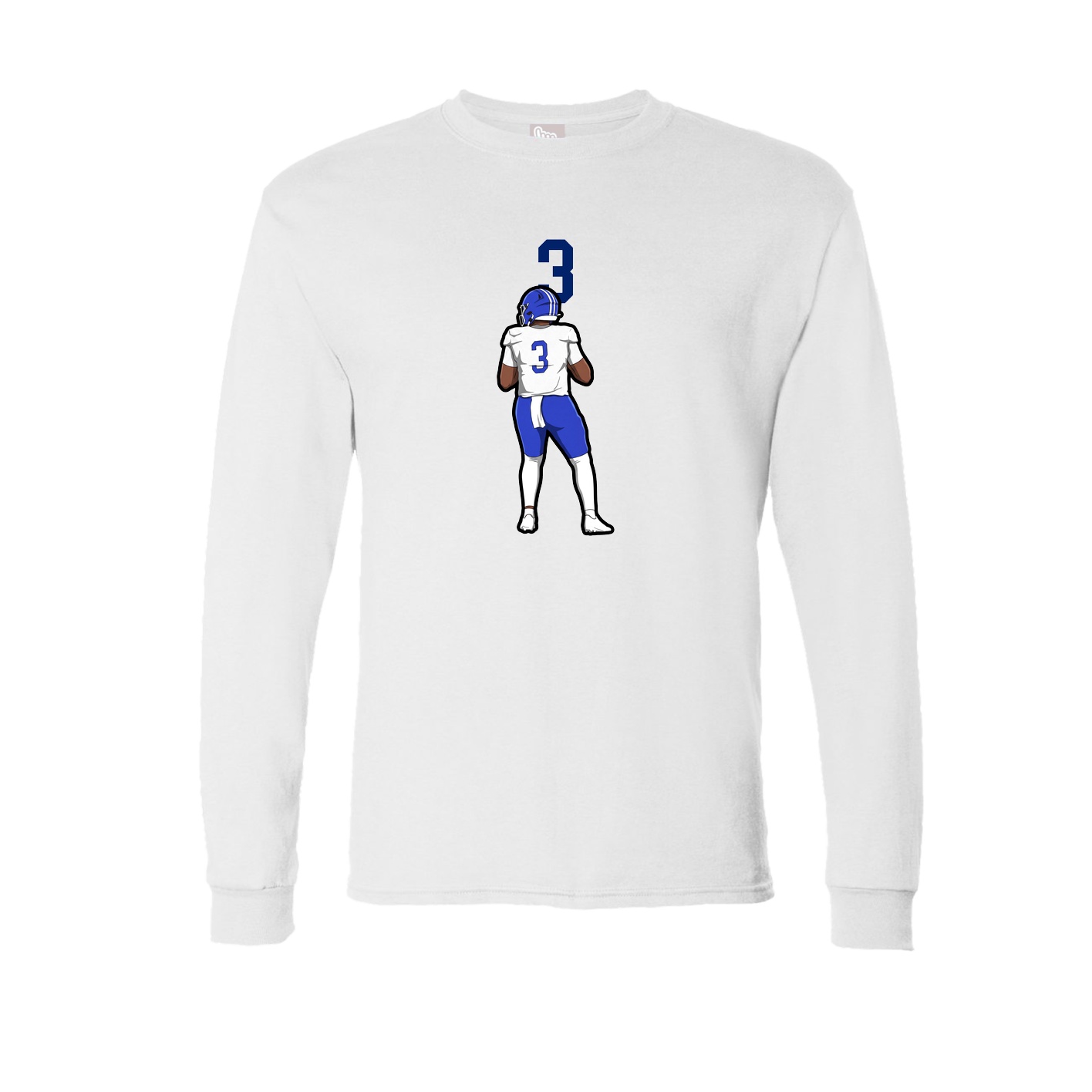 Long Sleeve Tee — Number Top in White