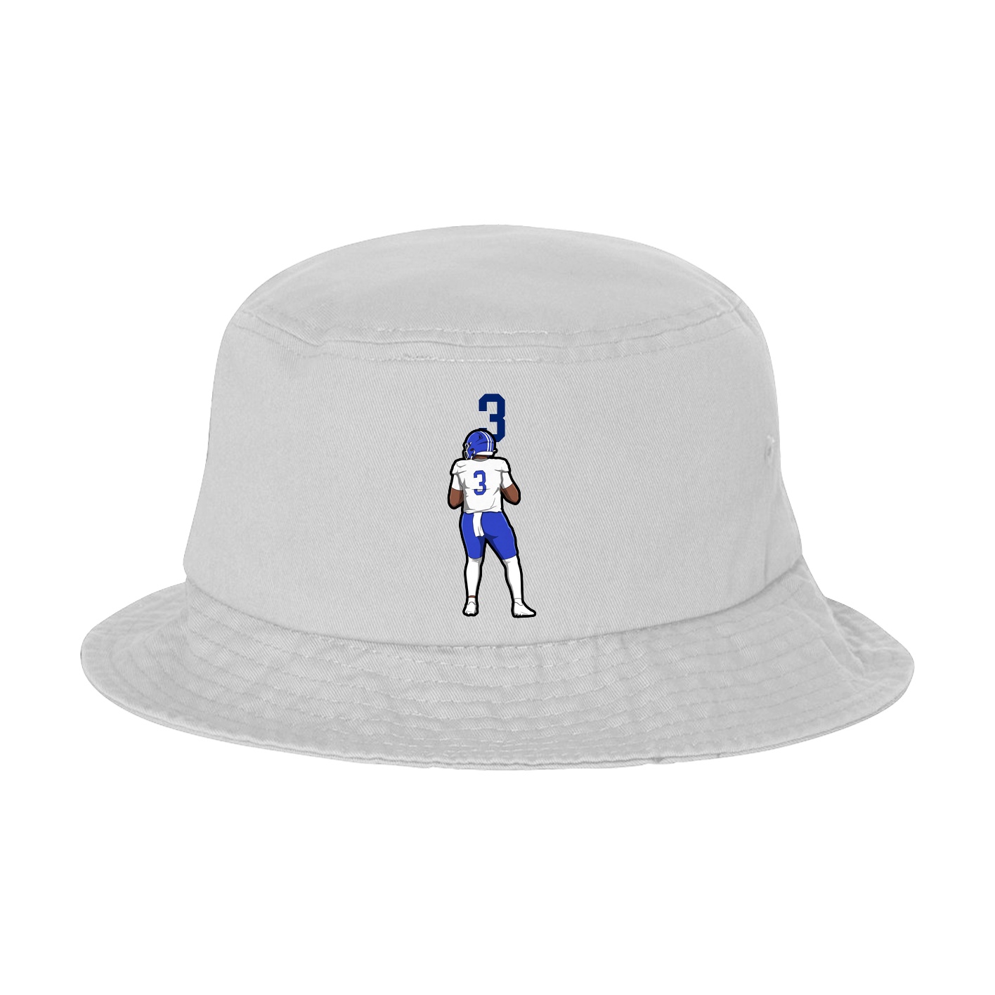 Bucket Cap — Number Top in White