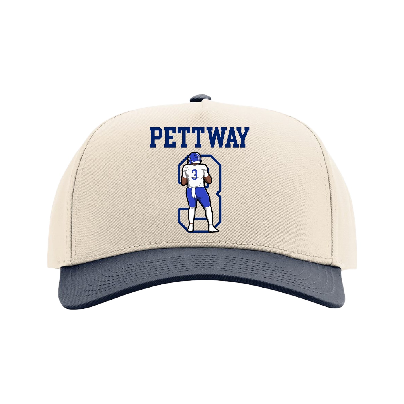 Full Fabric Five-Panel Champ Cap — Shirsey in Cream/Navy
