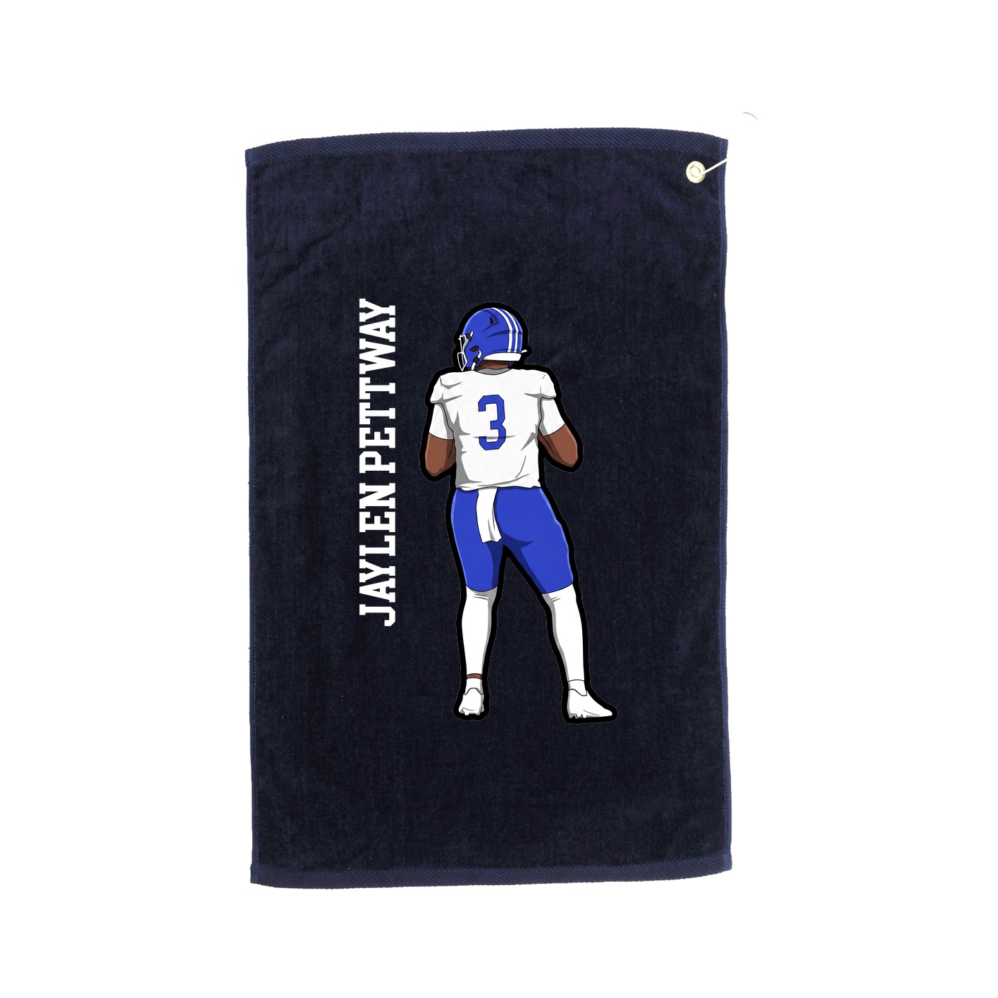 Golf Towel — Name Vertical in Navy
