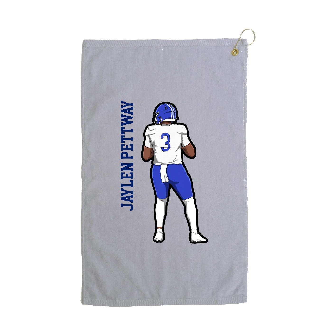 Golf Towel — Name Vertical in Grey