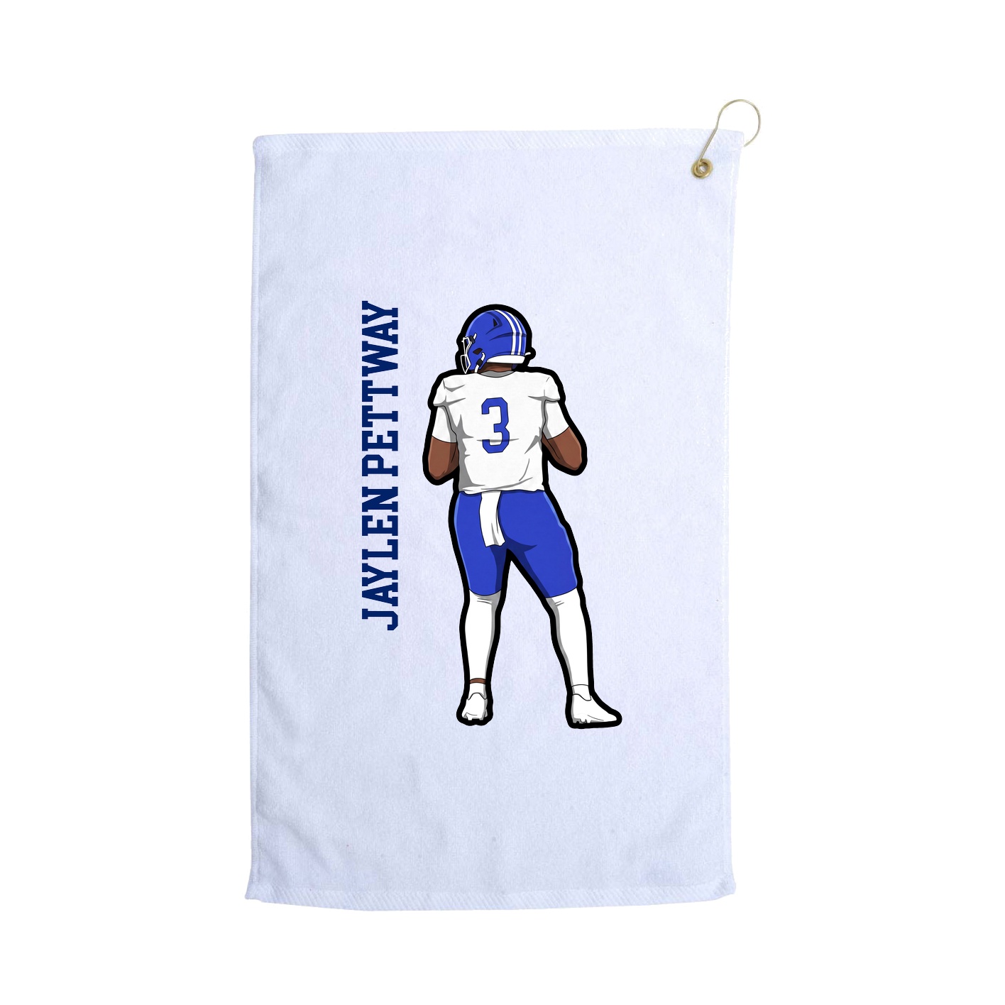 Golf Towel — Name Vertical in White