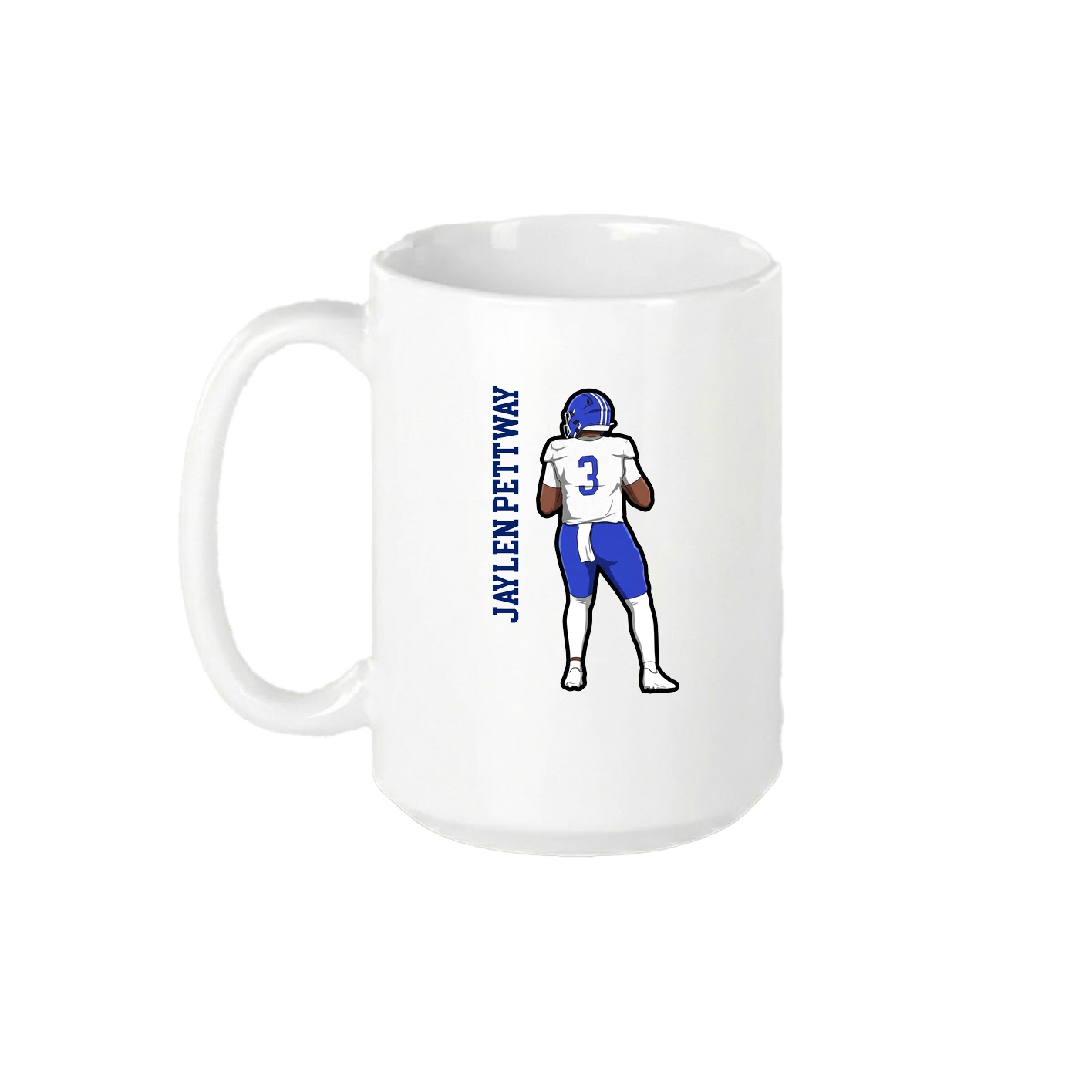 15oz Coffee Mug — Name Vertical in White