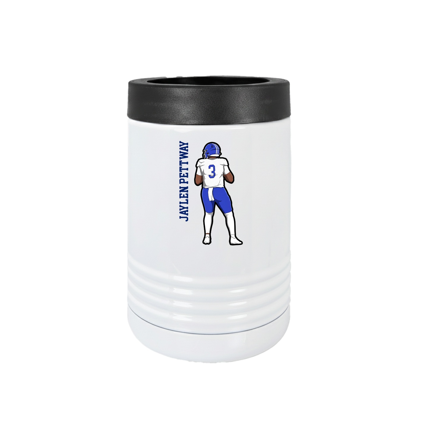 Beverage Holder — Name Vertical in White