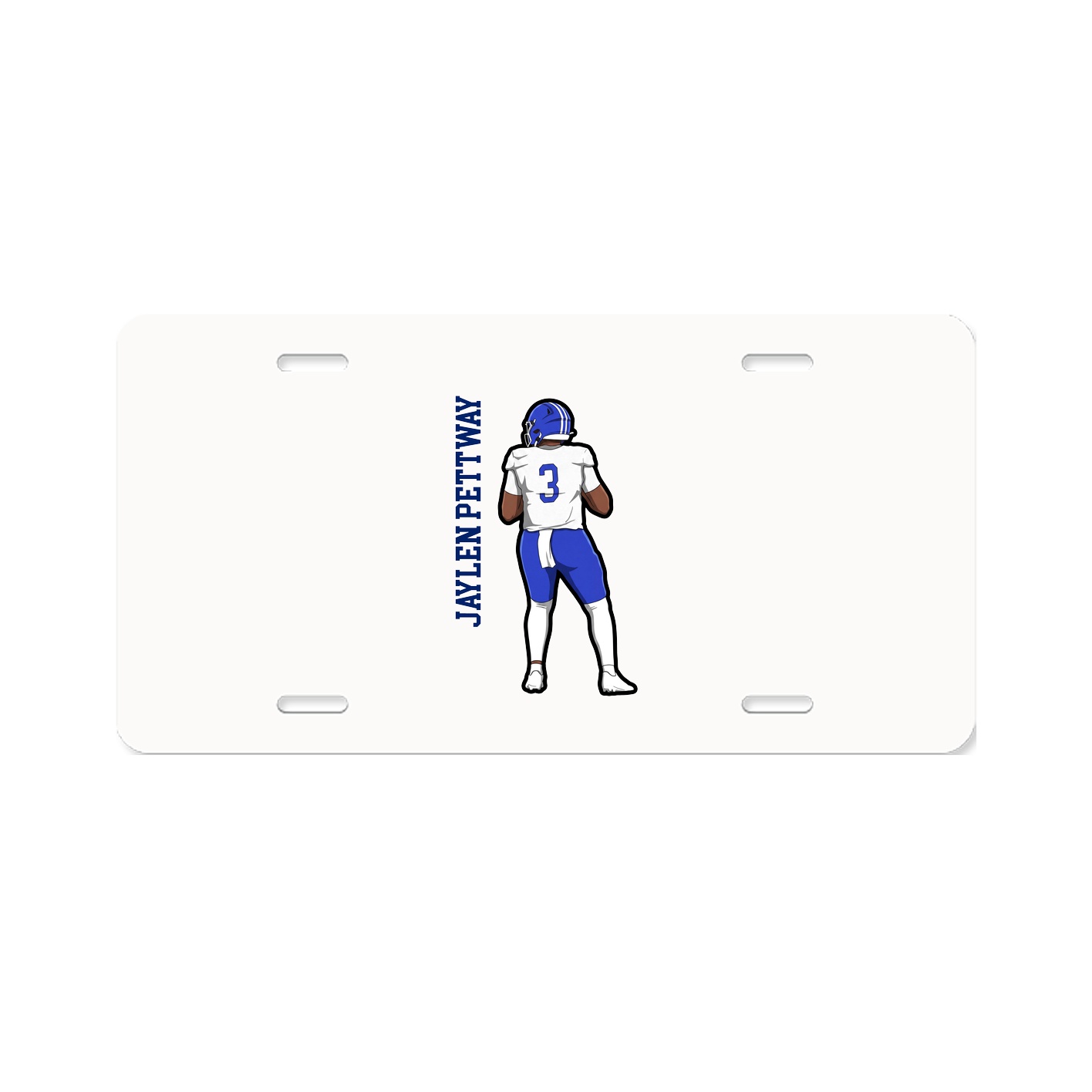 License Plate — Name Vertical in Classic