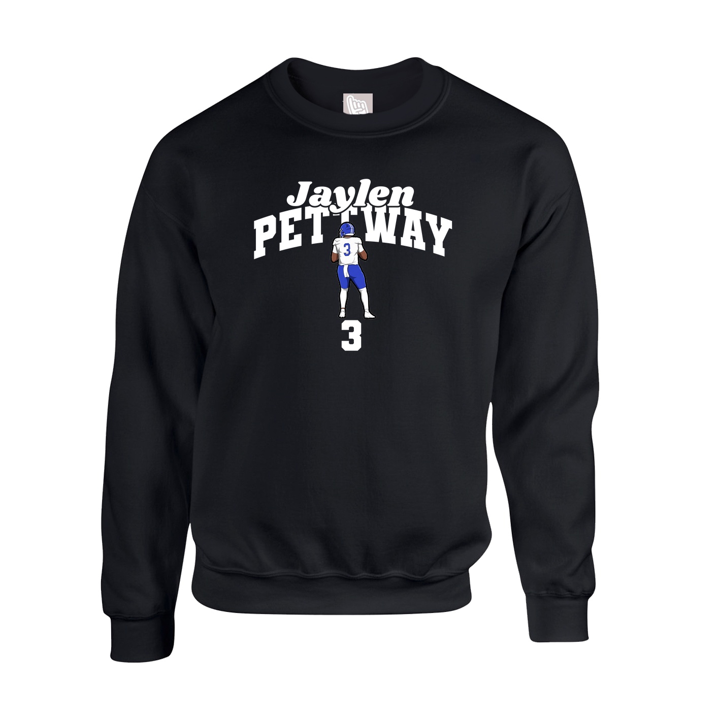 Fleece Crew — Signature Arch in Black