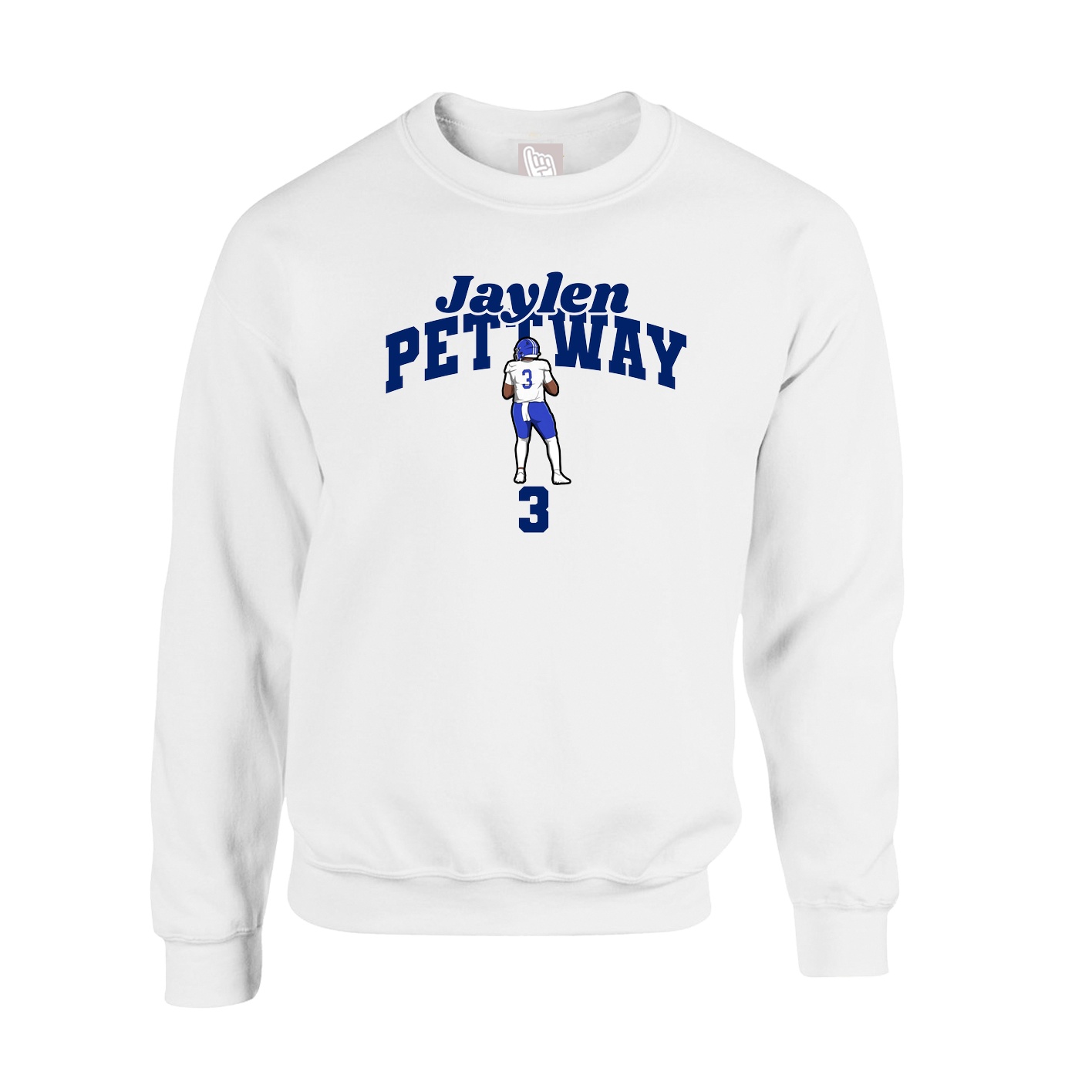 Fleece Crew — Signature Arch in White