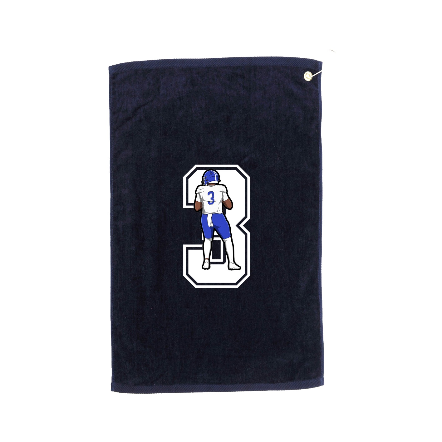 Golf Towel — Number in Navy