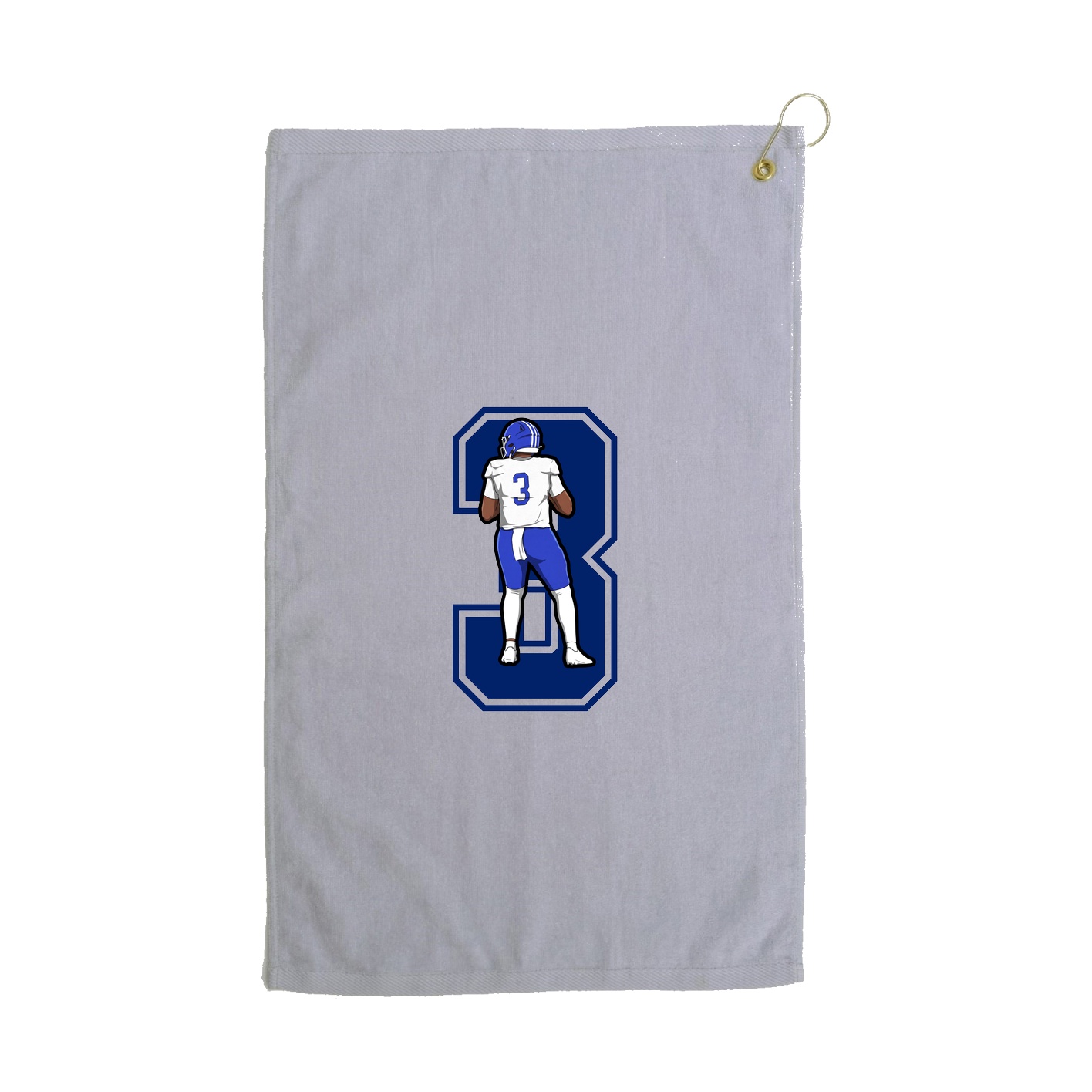 Golf Towel — Number in Grey