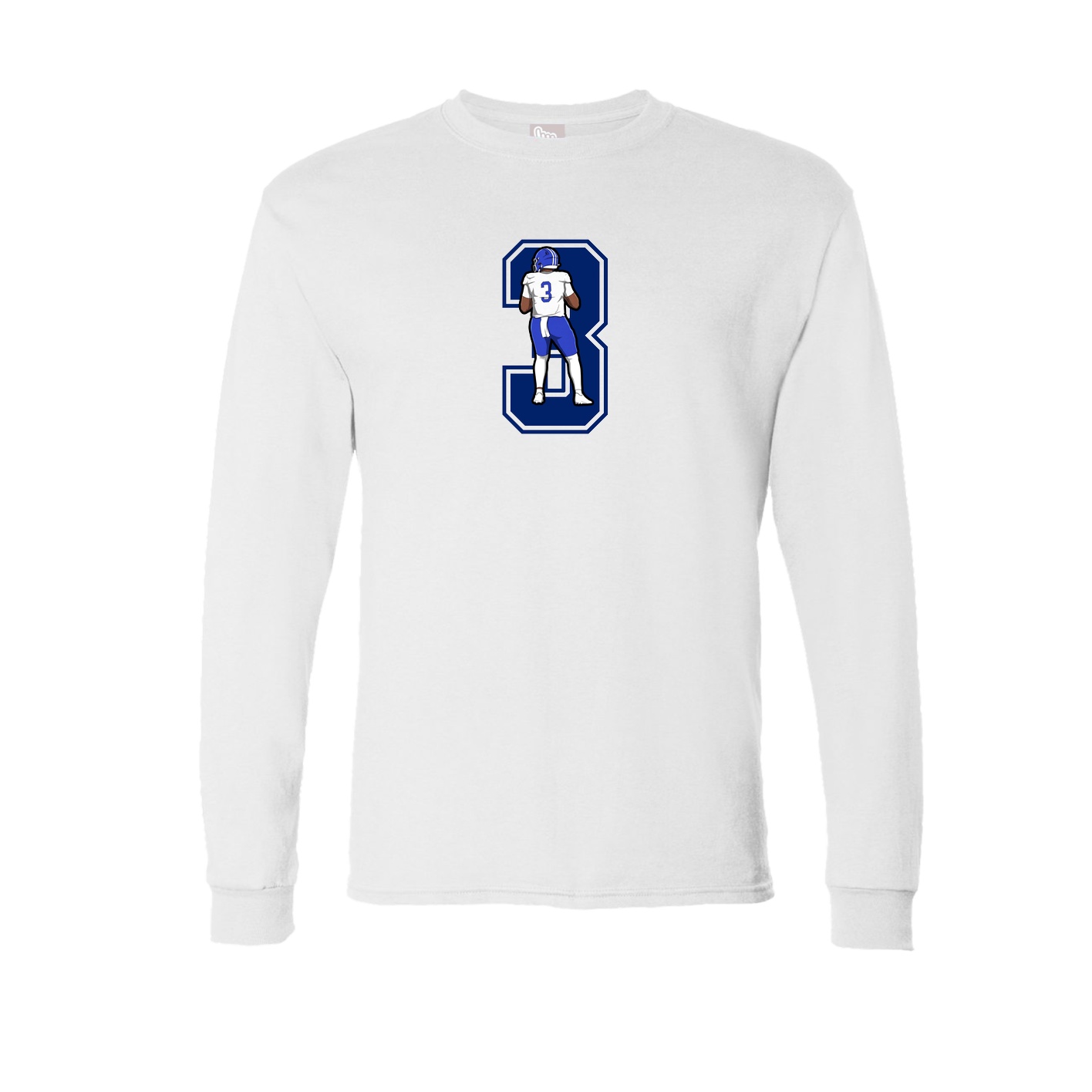 Long Sleeve Tee — Number in White