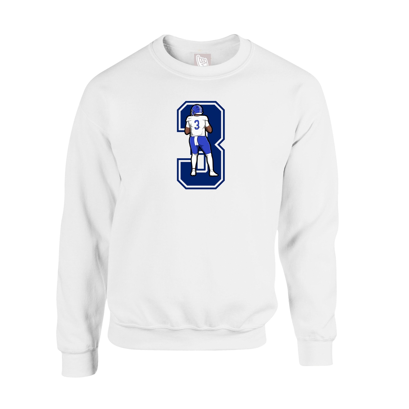 Fleece Crew — Number in White