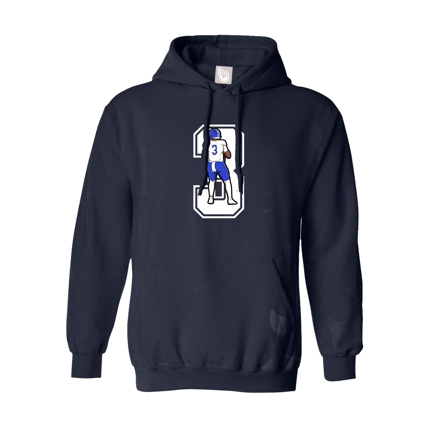 Youth Hoodie — Number in Navy