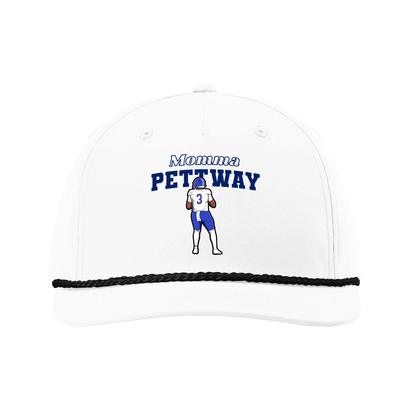 Five-Panel Classic Rope Cap — Mothers Day Block in White