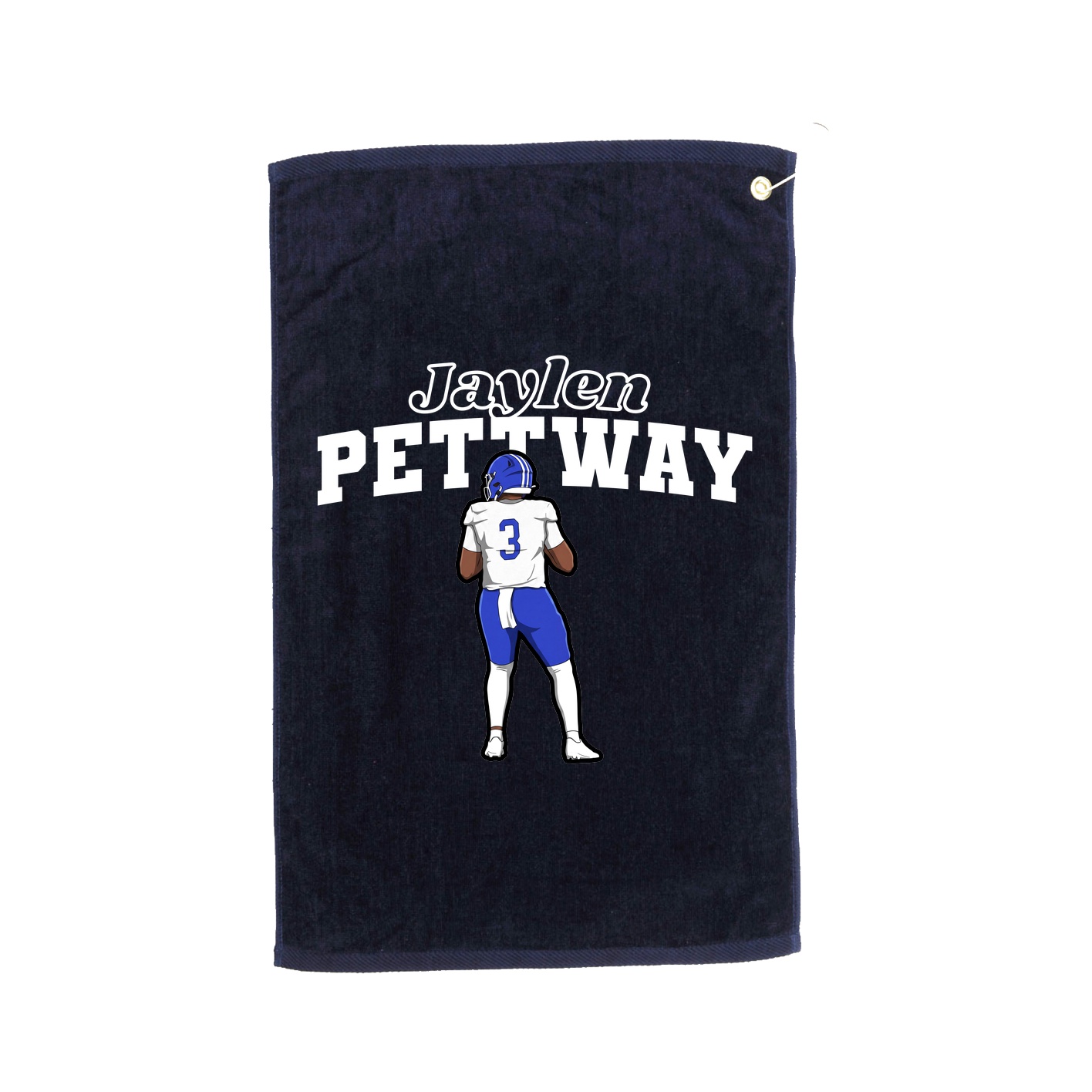 Golf Towel — Name Arch in Navy