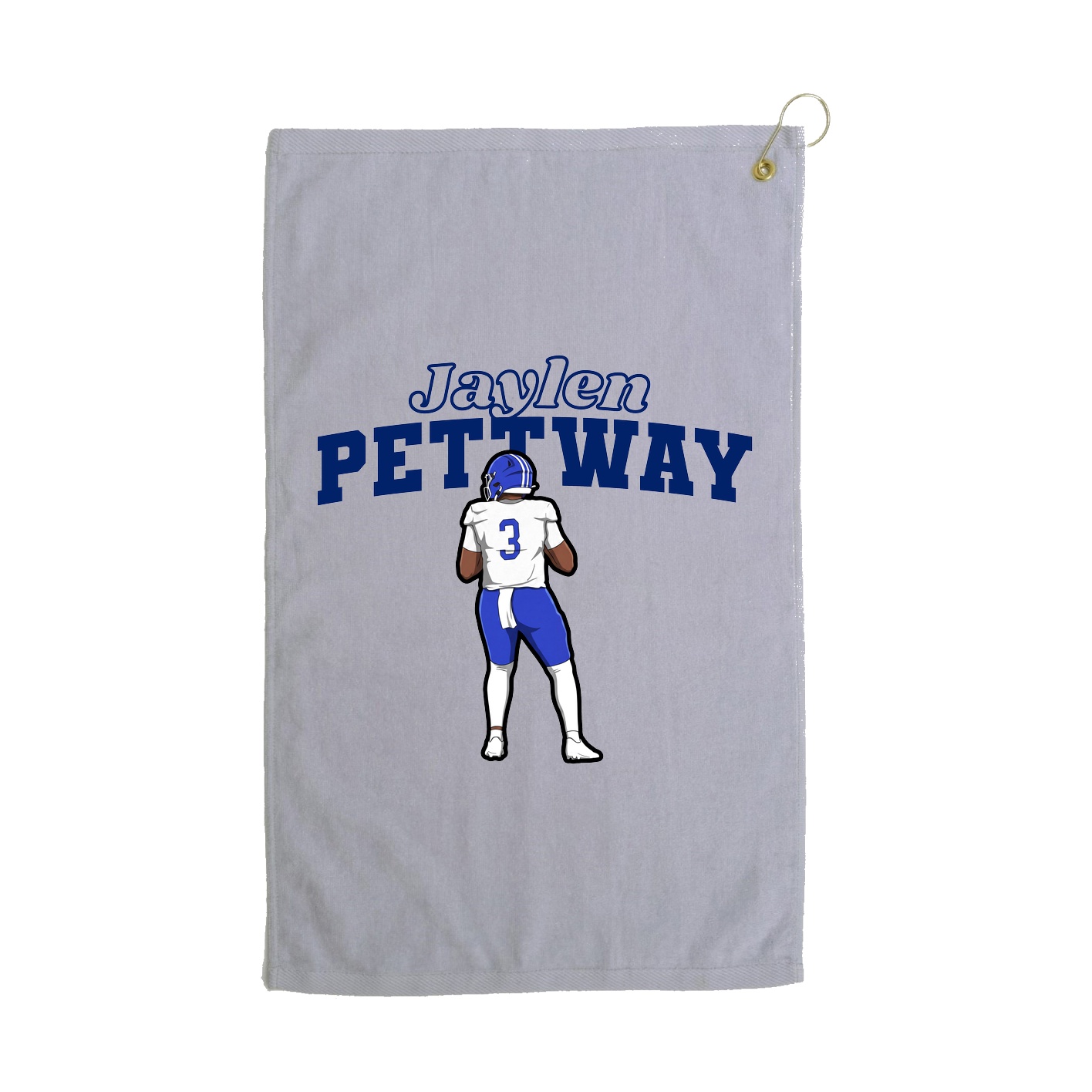 Golf Towel — Name Arch in Grey